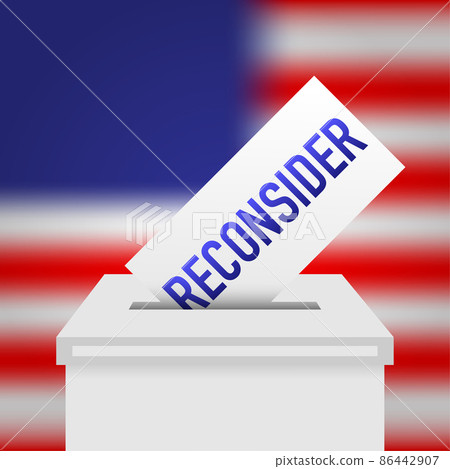 Reconsider red banner on white background. Creative concept idea. Vector illustration design. Flat vector illustration 86442907