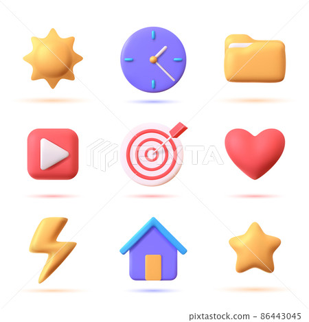 3d vecor icon. 3d vecor icon. 86443045