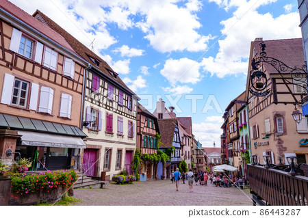 Riquewihr, a small town in the Alsace region of France Riquewihr, a small town in the Alsace region of France 86443287
