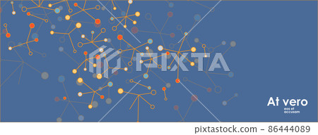 Dots with connections lines. Circle global connectivity design. Vector molecule illustration. Concept polygonal triangle Dots with connections lines. Circle global connectivity design. Vector molecule illustration. Concept polygonal triangle 86444089