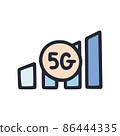 5g network indicator color vector doodle simple icon 86444335