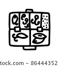 fishing tackle case line vector doodle simple icon 86444352