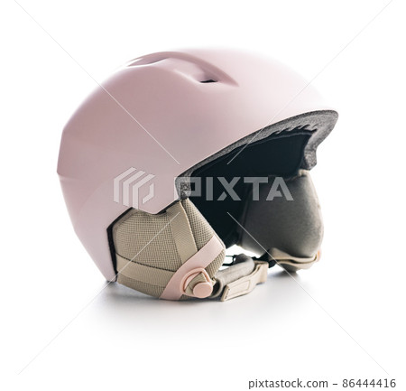 Colorful ski helmet isolated on white background. Colorful ski helmet isolated on white background. 86444416