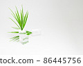 ecology protect nature from plastic transparent cubes grow plastic grass on white background copy space 86445756