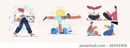 Startup illustrations set. Concept of building new business 86445909