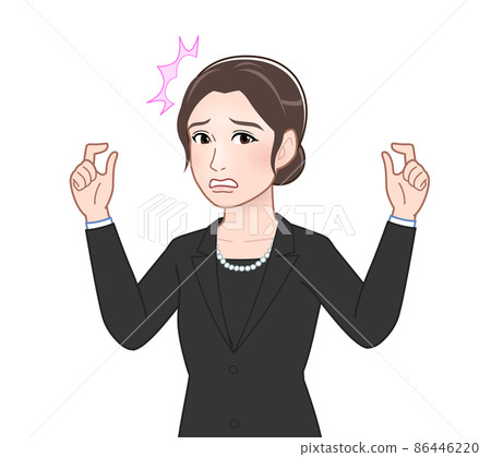 Female attending a funeral 86446220