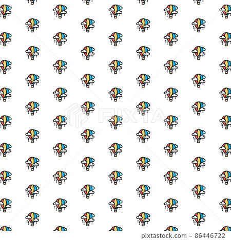 Vector air balloon, aerostat, dirigible pattern with various icons. Vector air balloon, aerostat, dirigible pattern with various icons. 86446722