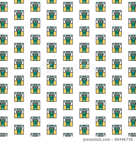 Vector insert credit card, bank ATM, cash dispenser, withdraw money pattern with various icons. Vector insert credit card, bank ATM, cash dispenser, withdraw money pattern with various icons. 86446736