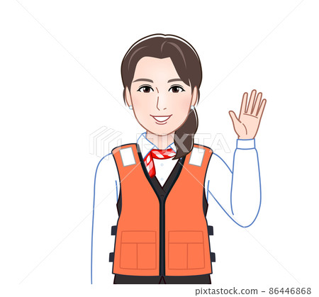 A woman in a life jacket 86446868