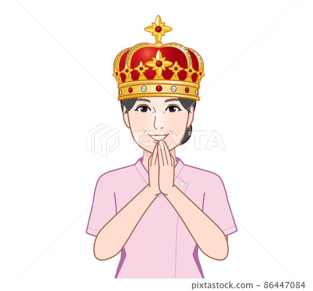 Woman wearing a crown Woman wearing a crown 86447084
