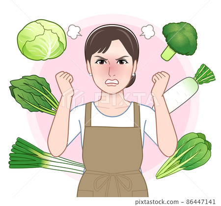 Winter vegetables and female Winter vegetables and female 86447141