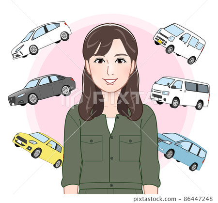 A woman who likes cars A woman who likes cars 86447248