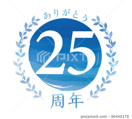 Thank you 25th Anniversary Illustration Logo | Watercolor Touch Anniversary Logo Icon (Blue) Laurel Wreath Thank you 25th Anniversary Illustration Logo | Watercolor Touch Anniversary Logo Icon (Blue) Laurel Wreath 86448178