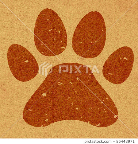 Illustration of pet footprints branded on cork no.01 86448971