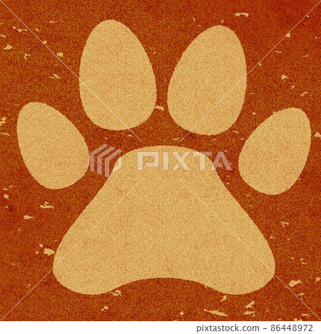 Illustration of pet footprints branded on cork no.02 86448972