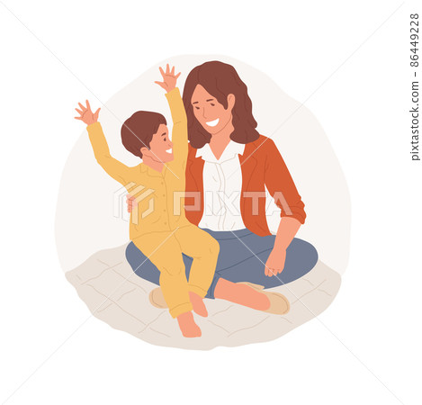 Listen to kids stories abstract concept vector illustration. Exhausted parents talking with kids after busy working day, adults and kids together, family daily routine abstract metaphor. Listen to kids stories abstract concept vector illustration. Exhausted parents talking with kids after busy working day, adults and kids together, family daily routine abstract metaphor. 86449228