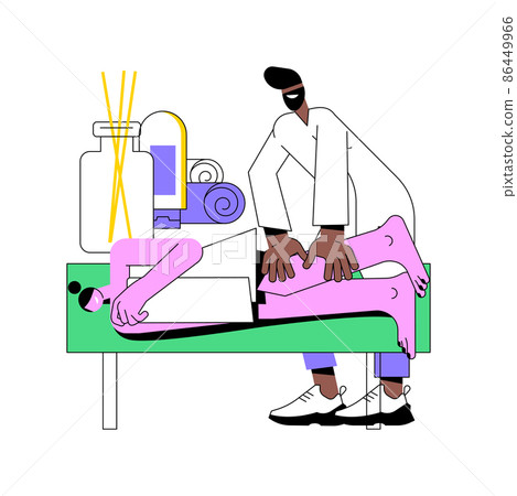 Professional massage therapy abstract concept vector illustration. Professional sport therapy, massage injury treatment, wellness services, spa relaxation, alternative medicine abstract metaphor. 86449966