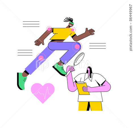 Sport medicine abstract concept vector illustration. Orthopaedic medical services, physician specialist, sport injury rehabilitation, pain management, medicine for athletes abstract metaphor. 86449967