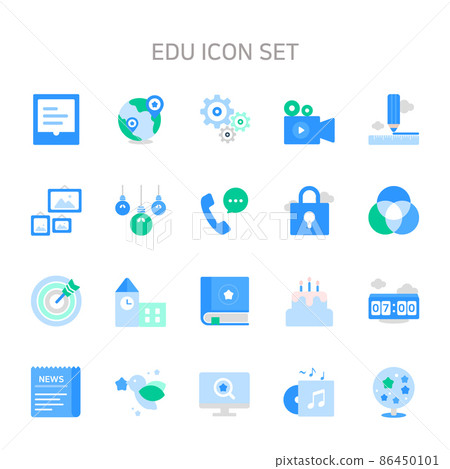 Set of common flat education icons 86450101