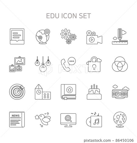 Practical line education icon set Practical line education icon set 86450106