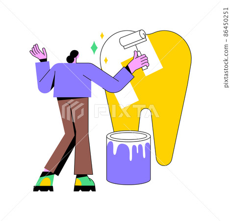 Cosmetic dentistry abstract concept vector illustration. Cosmetic dental service, teeth whitening, restorative dentistry, smile makeover, aesthetic treatment, medical center abstract metaphor. Cosmetic dentistry abstract concept vector illustration. Cosmetic dental service, teeth whitening, restorative dentistry, smile makeover, aesthetic treatment, medical center abstract metaphor. 86450251