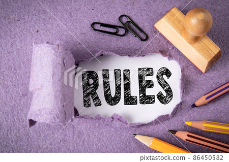 Rules. Audit, guidance, success and business concept Rules. Audit, guidance, success and business concept 86450582