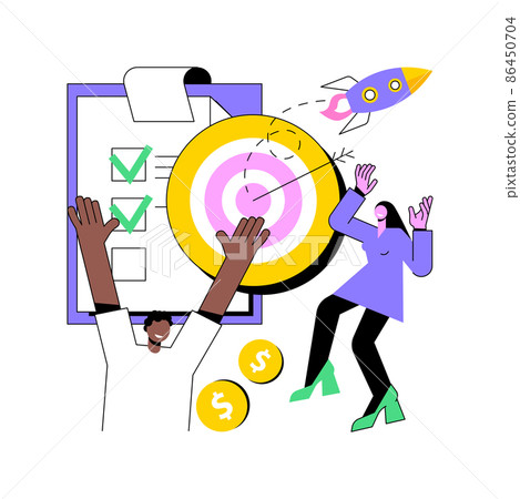 Project closure abstract concept vector illustration. Project closing process, acceptance of deliverables, stakeholder final approval, meet budget and deadline, gather feedback abstract metaphor. Project closure abstract concept vector illustration. Project closing process, acceptance of deliverables, stakeholder final approval, meet budget and deadline, gather feedback abstract metaphor. 86450704