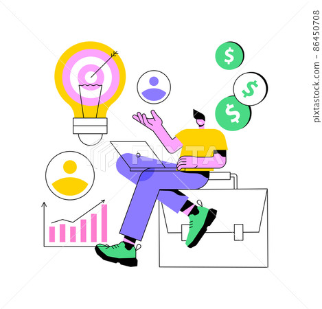 Project initiation abstract concept vector illustration. Project documentation, business analysis, vision and scope, determine goals, task assignment, timeframe and timeline abstract metaphor. 86450708