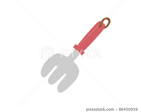 Cute gardening red rake / hand drawn illustration - Stock Illustration ...