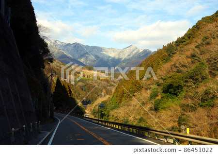 Mountain road along Route 45 in Nishiiya 86451022