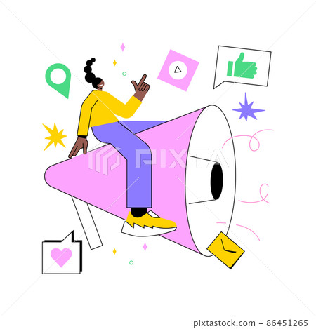 Advertising abstract concept vector illustration. Ad, billboard marketing, brand reputation, target audience, digital agency team, media planning, product promotion campaign abstract metaphor. 86451265