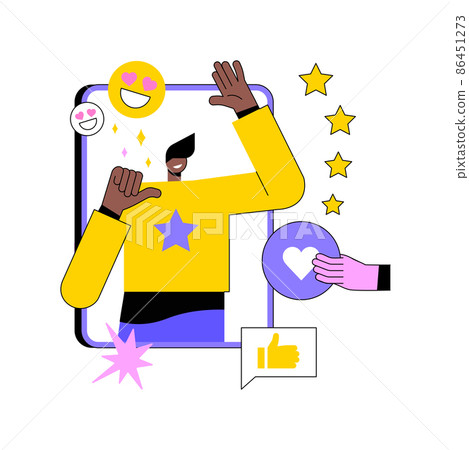 Impression management abstract concept vector illustration. Personal brand strategy, social relationships development, social interaction and influence, self-presentation abstract metaphor. Impression management abstract concept vector illustration. Personal brand strategy, social relationships development, social interaction and influence, self-presentation abstract metaphor. 86451273