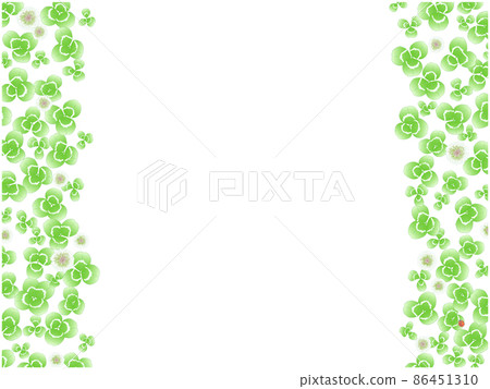 三葉草花葉框④(左右) 三葉草花葉框④(左右) 86451310