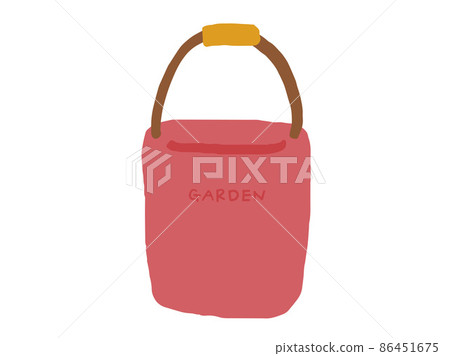 Cute gardening red bucket / hand drawn illustration Cute gardening red bucket / hand drawn illustration 86451675