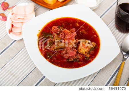 Ukrainian or Russian beetroot soup borscht 86451970