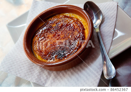 Crema catalana - dessert of Catalonia. Crema catalana - dessert of Catalonia. 86452367