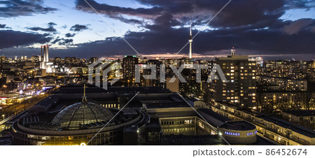 City of Berlin from above by night 86452674