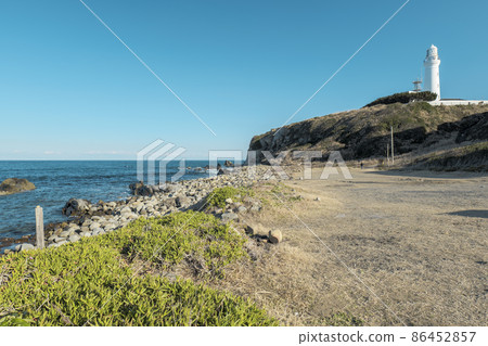 冬天的藍天和犬吠崎的風景 1月 86452857