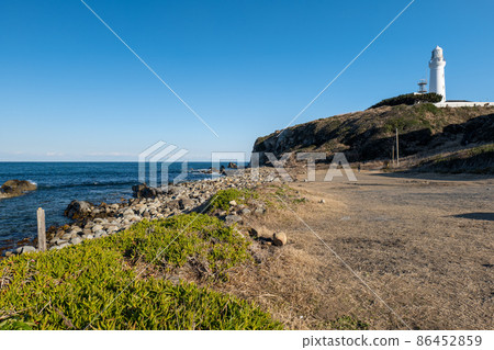 冬天的藍天和犬吠崎的風景 1月 86452859