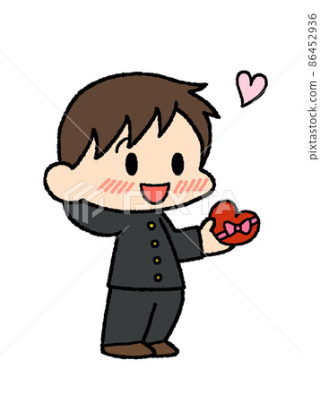 Boy holding valentine's day chocolate Boy holding valentine's day chocolate 86452936