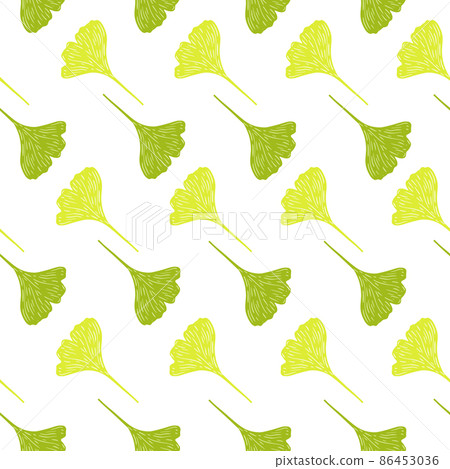Ginkgo biloba seamless pattern. Beautiful plant background. Ginkgo biloba seamless pattern. Beautiful plant background. 86453036