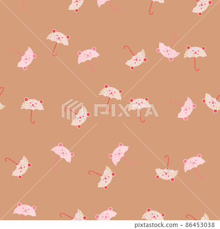 Bear umbrella seamless pattern. Funny characters background. Bear umbrella seamless pattern. Funny characters background. 86453038