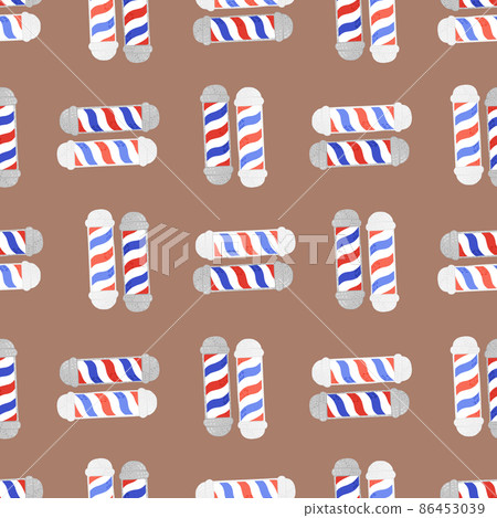 Barber's pole seamless pattern. Barbershop background. Vector illustration. Barber's pole seamless pattern. Barbershop background. Vector illustration. 86453039