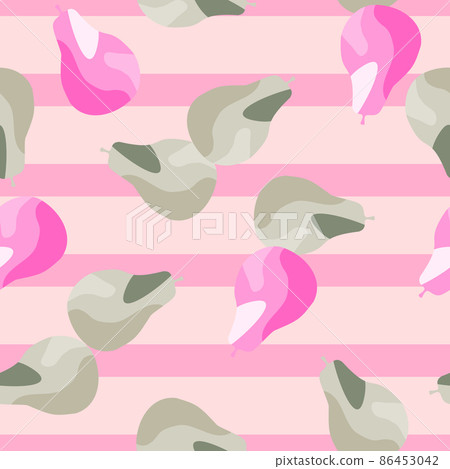 Creative pears seamless pattern. Abstract summer fruit background. 86453042