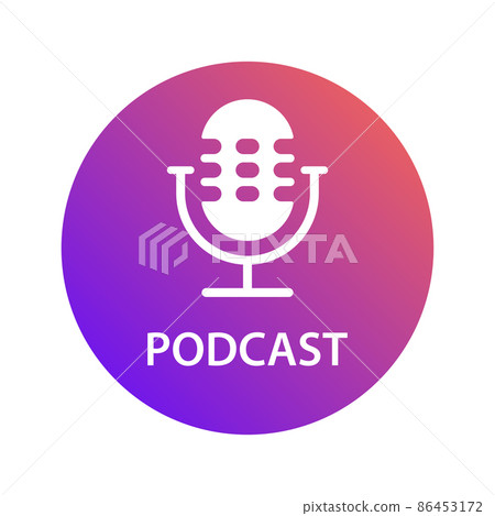 podcast icon vector for graphic design, logo, website, social media, mobile app, sticker, banner, label UI 86453172
