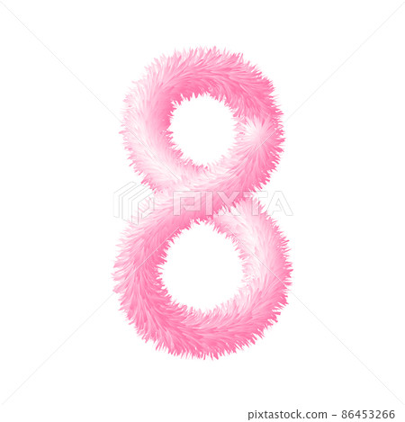 矢量軟蓬鬆數字 86453266