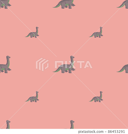 Cute brachiosaurus seamless pattern. Funny children dinosaur sketch. Cute brachiosaurus seamless pattern. Funny children dinosaur sketch. 86453291