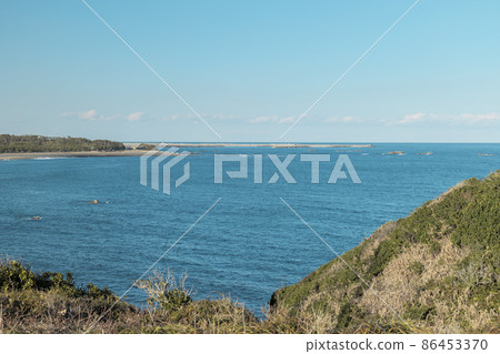 冬天的藍天和犬吠崎的風景 1月 冬天的藍天和犬吠崎的風景 1月 86453370