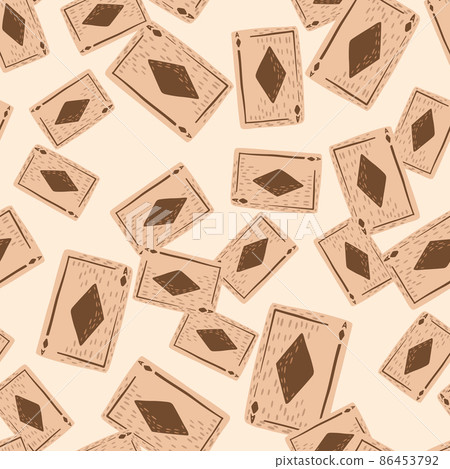 Game cards diamonds seamless pattern. Design gambling. 86453792