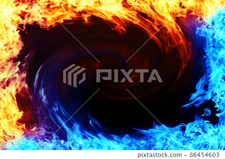 Background image of facing blue and red flames 86454603